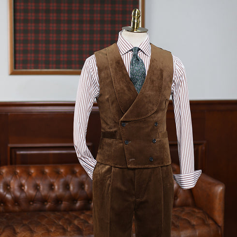 Brown Corduroy Suit – Men Suit Set – Inspired by Classic Corduroy Suits for Men Plus Size